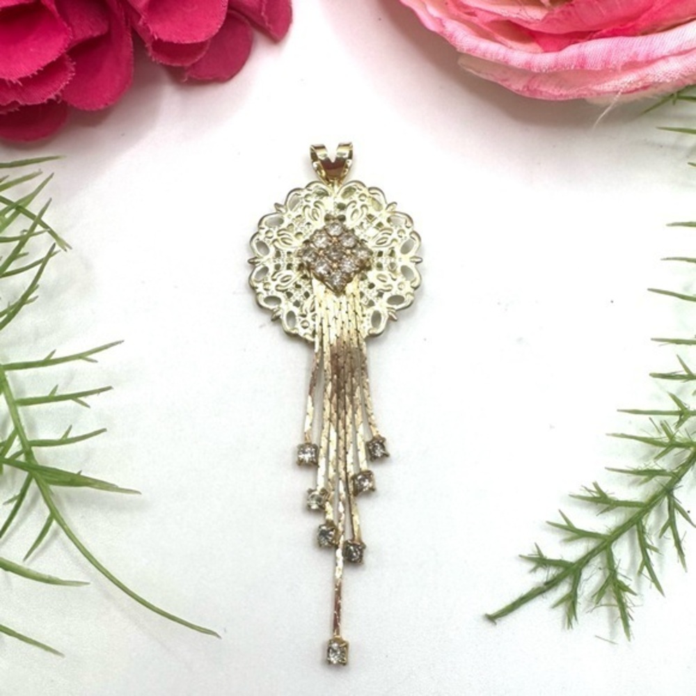 NEW⚜️Golden Crystal Fringe Charm Pendant